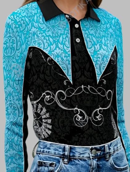 Cowgirl Tough Teal Polo shirt