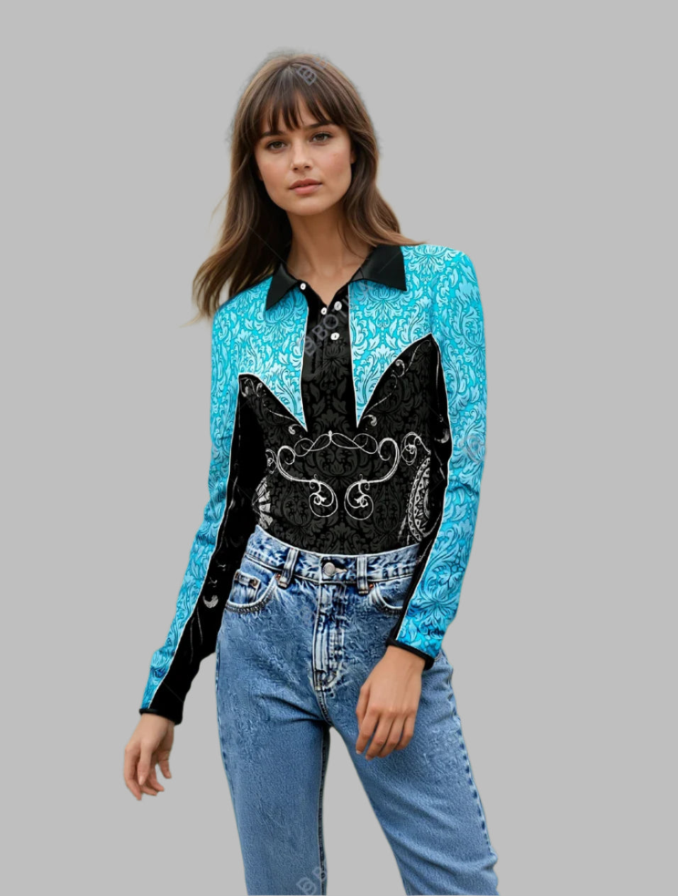 Cowgirl Tough Teal Polo shirt