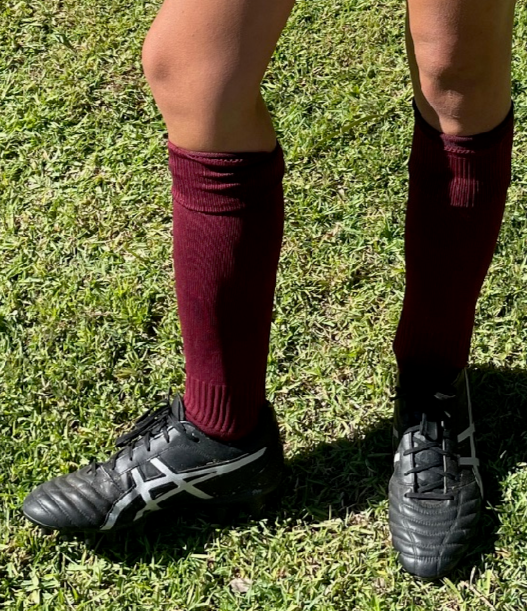 Maroon Long Grip Sock