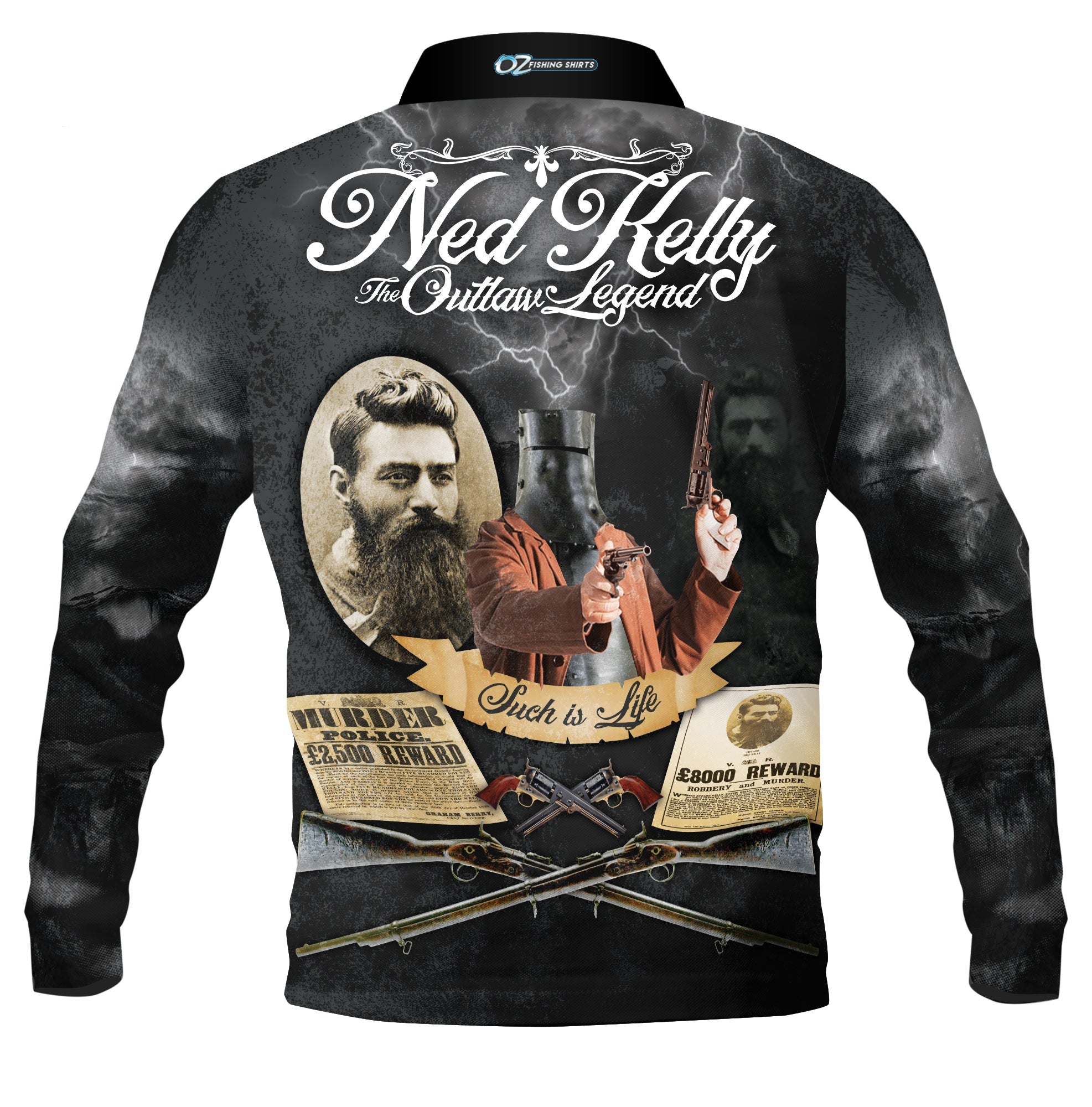 Ned Kelly Outlaw Polo Black Shirt