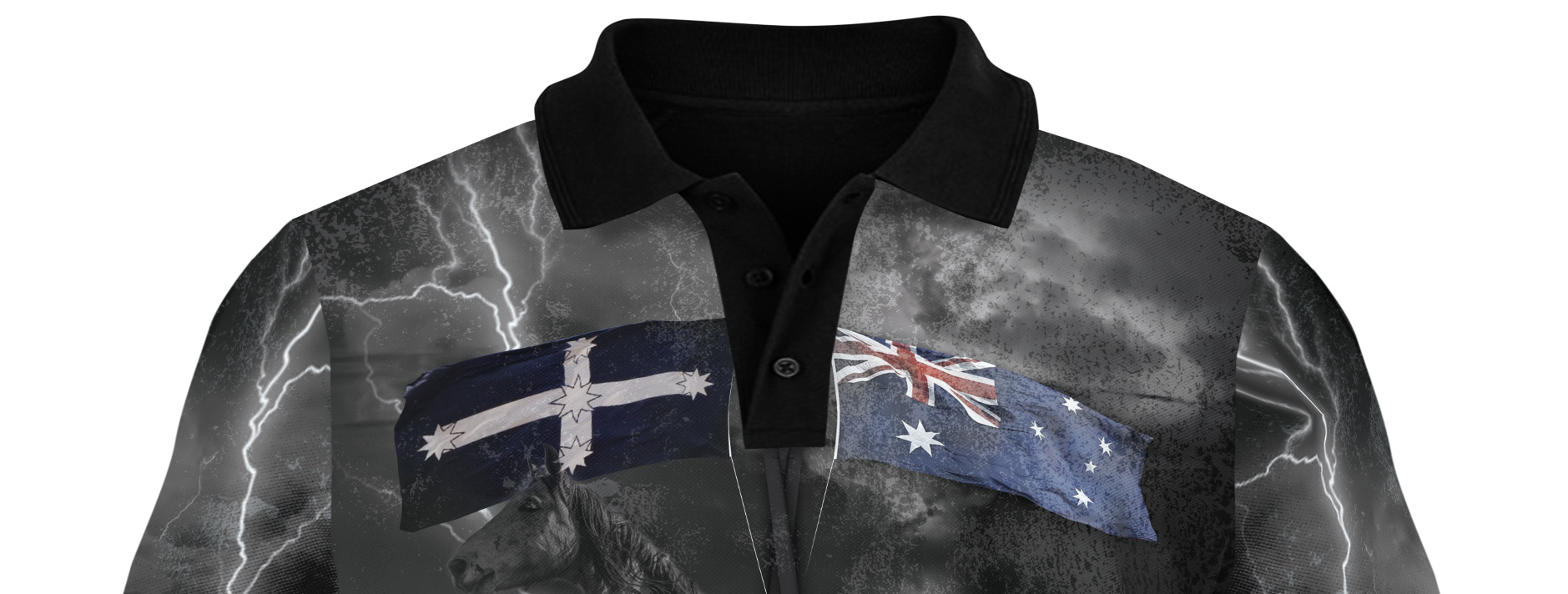 Ned Kelly Outlaw Polo Black Shirt