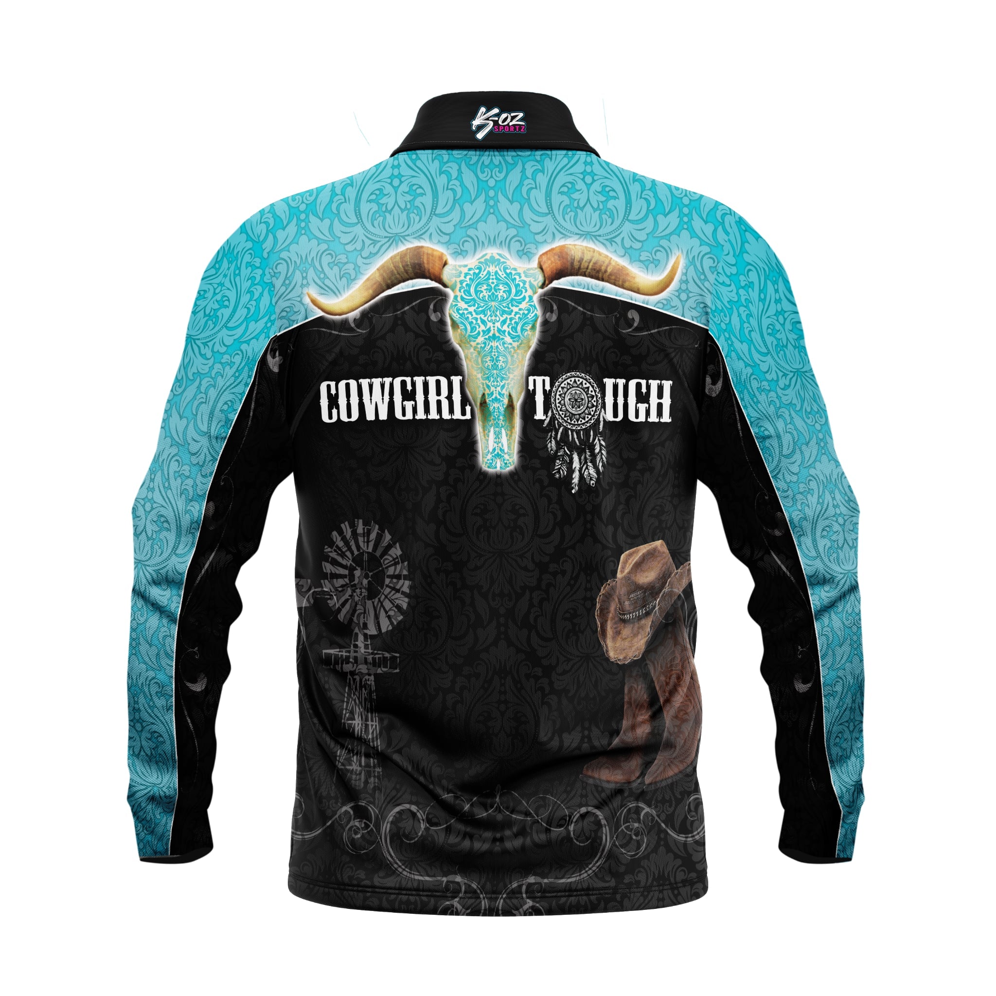 Cowgirl Tough Teal Polo shirt