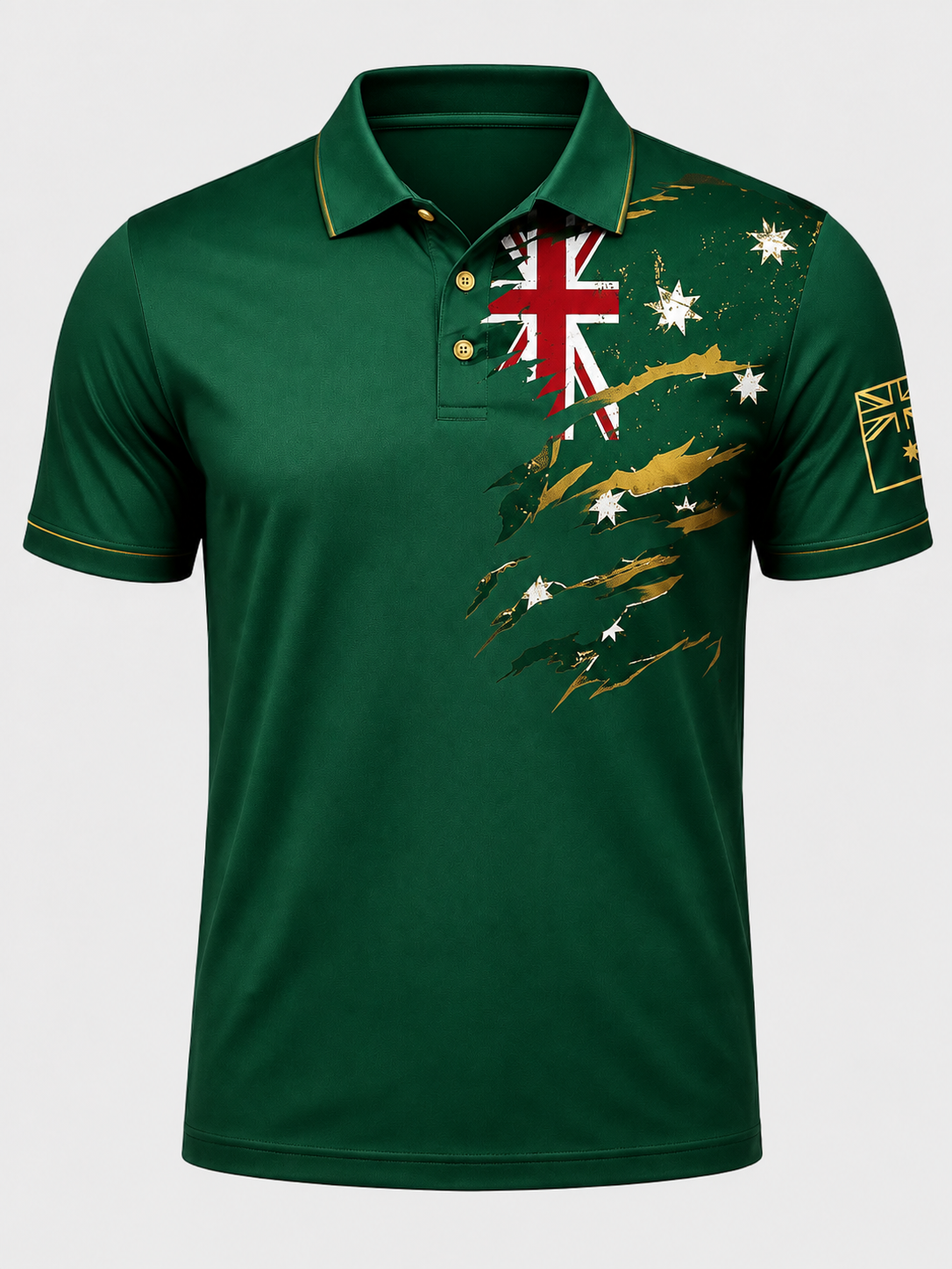Aussie Golf Polo Green and gold