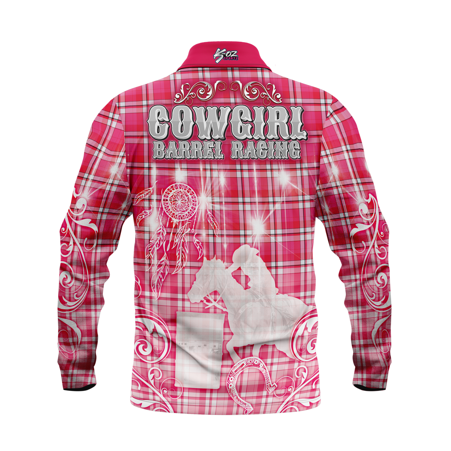 Cowgirl Barrel Racing Pink Polo shirt
