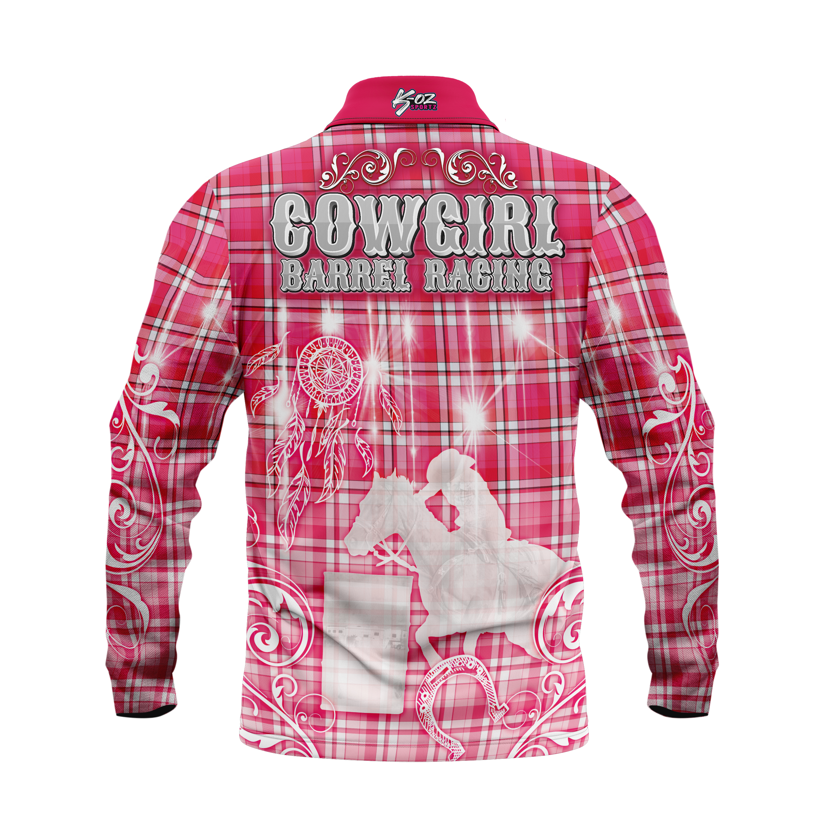 Cowgirl Barrel Racing Pink Polo shirt