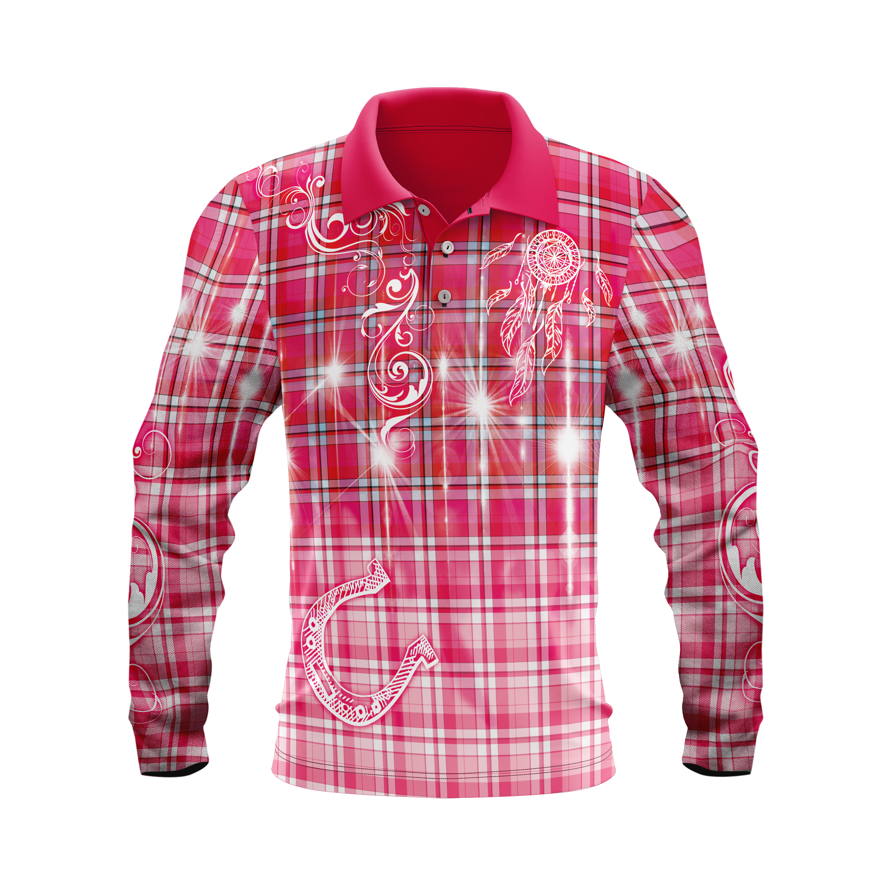 Kids Cowgirl Barrel Racing Pink Polo shirt