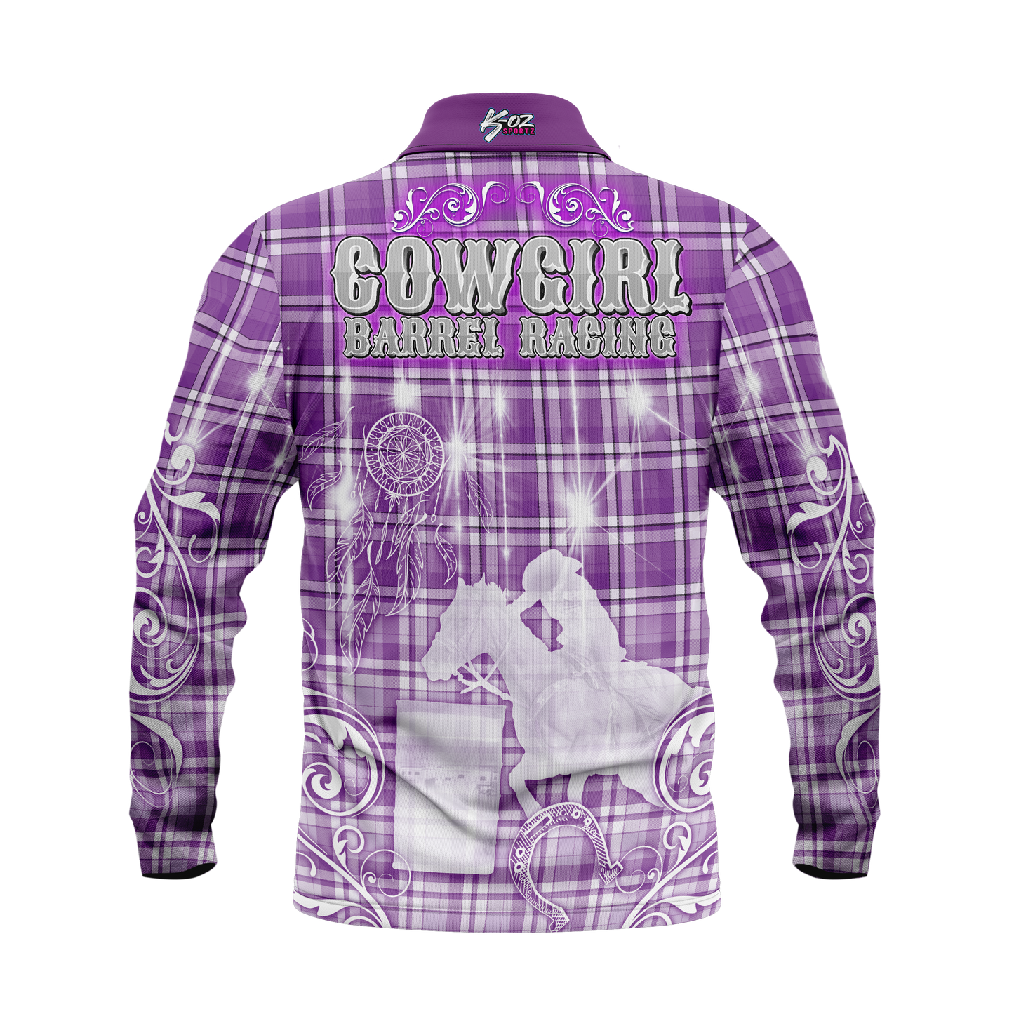 Cowgirl Barrel Racing Purple Polo shirt