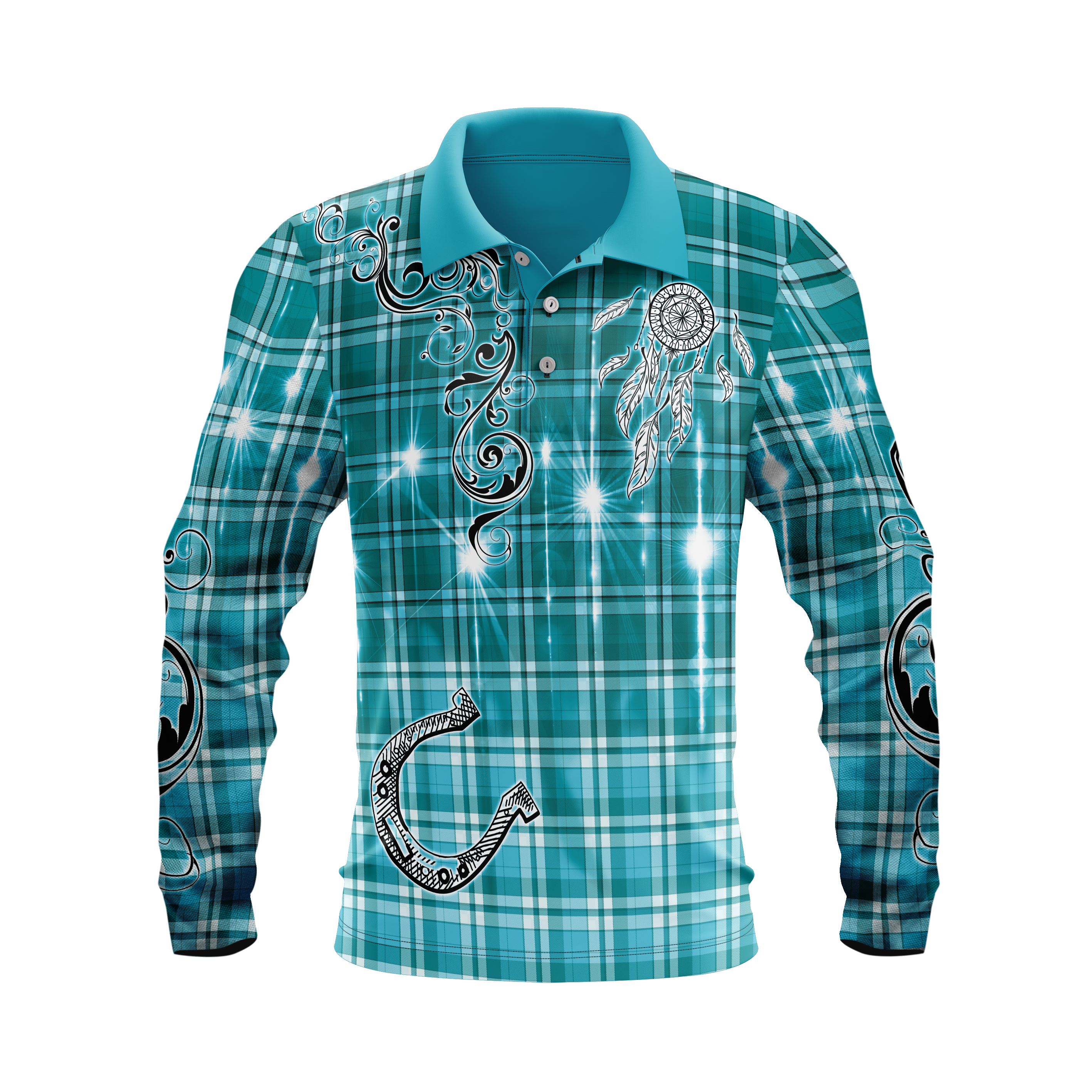 Kids Cowgirl Barrel Racing Teal Polo shirt