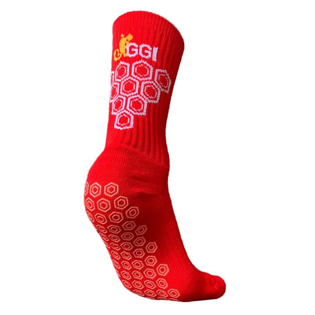 Red grip Sock Non Slip Sweat Wicking GGI Sport