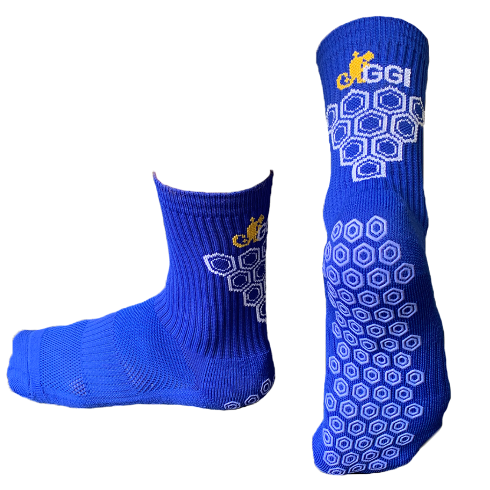 Königsblaue Grip-Socke